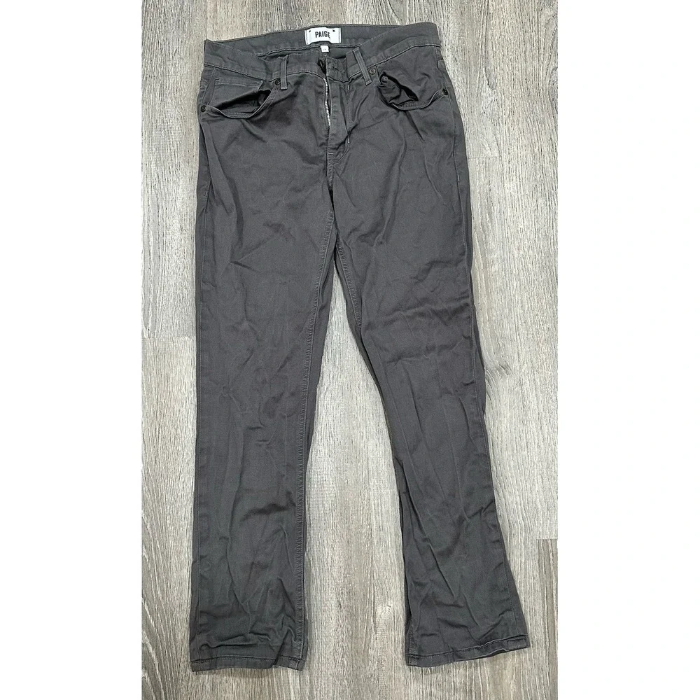 Paige Federal Jeans‎ Mens 29 x 28 Gray Federal Slim Straight Stretch Denim Pants